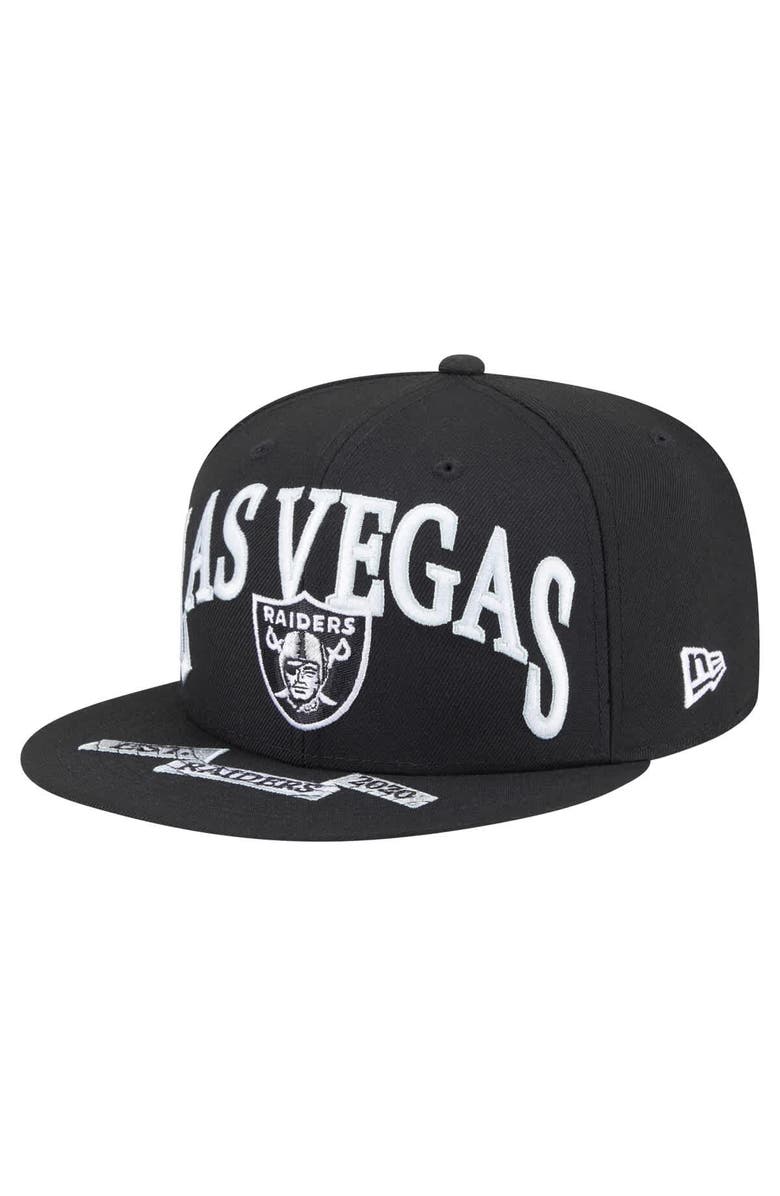 New Era Men's New Era Black Las Vegas Raiders  Oversized 59FIFTY Fitted Hat, Alternate, color, 