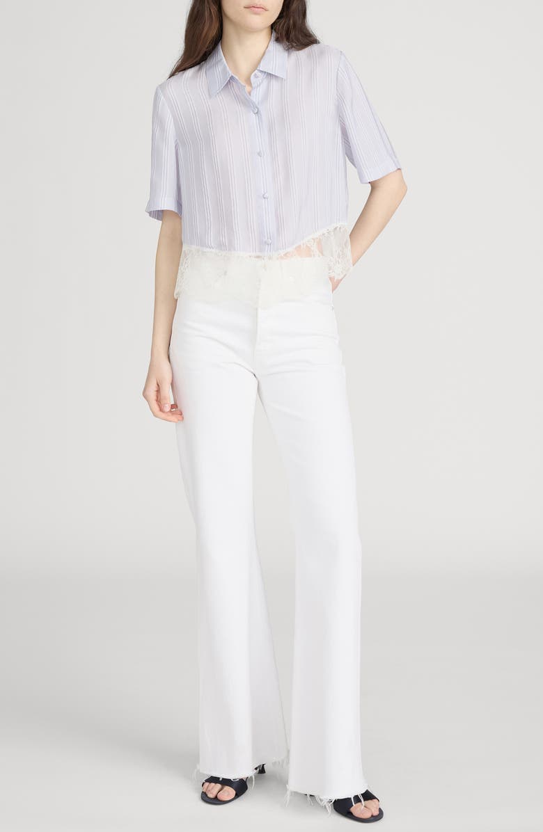 FRAME The Stripe Silk Shirt, Alternate, color, Chambray Multi