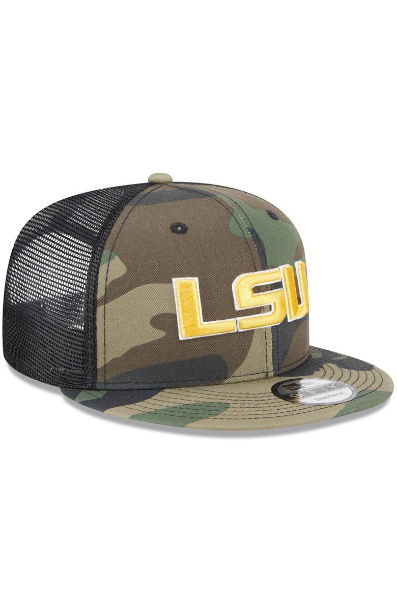 New Era Men's New Era Camo/Black LSU Tigers Classic Trucker 9FIFTY Snapback Hat, Alternate, color, 