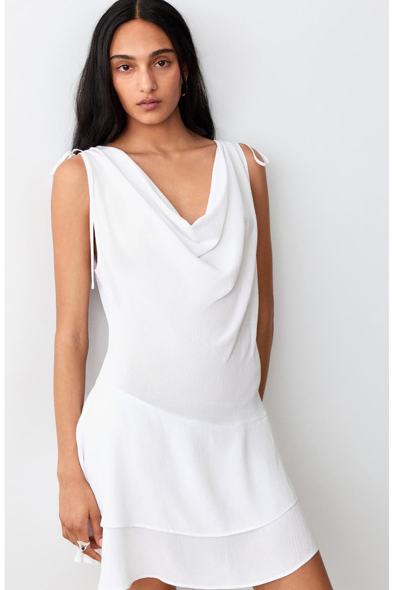 Draped Fluid Dress, Alternate, color, OFF WHITE