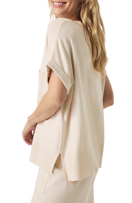 Splendid Veronica Short Sleeve Sweater In Moonstone