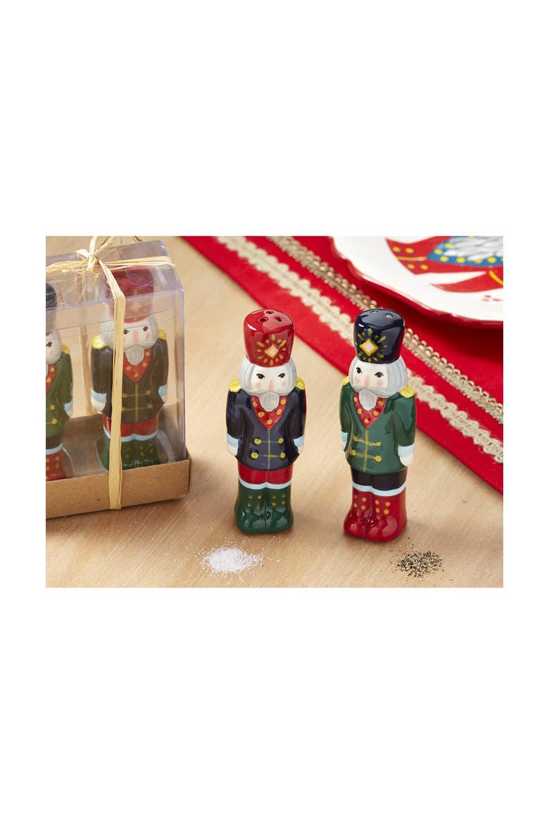 Nutcracker Salt and Pepper Shakers Christmas Decor Set, Alternate, color, Multicolored