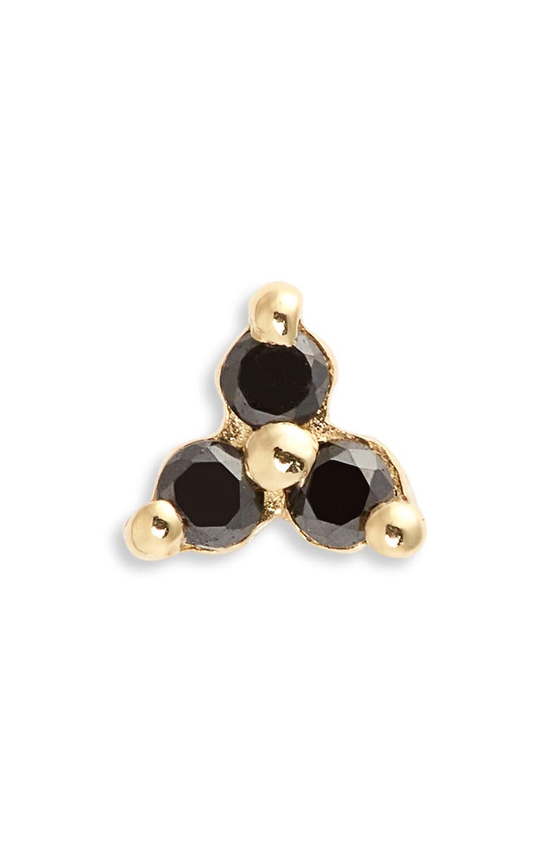 MARIA TASH Trinity Black Diamond Threaded Stud Earring, Main, color,