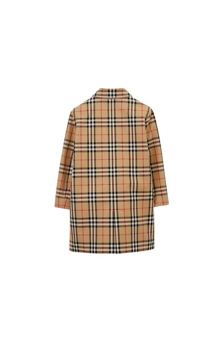 Burberry Reversible Check Gabardine Car Coat, Alternate, color, Archive Beige