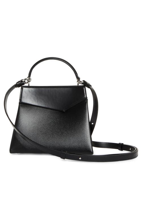 Maison Margiela Small Snatched Leather Top Handle Bag In Black