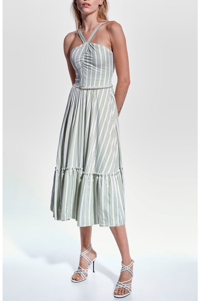 Lexi Dress, Main, color, White/Peridot Green