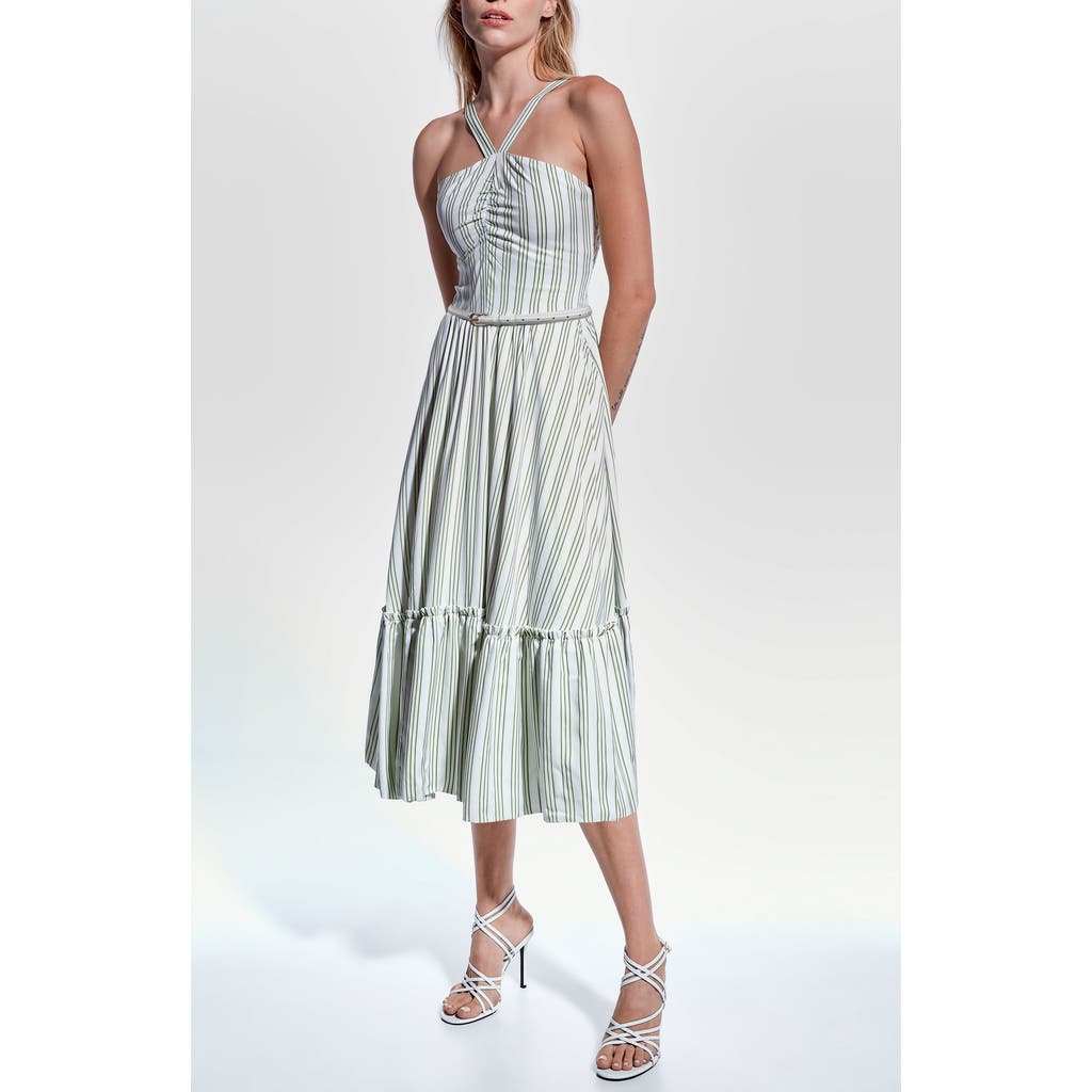 As By Df Lexi Dress In White/peridot Green