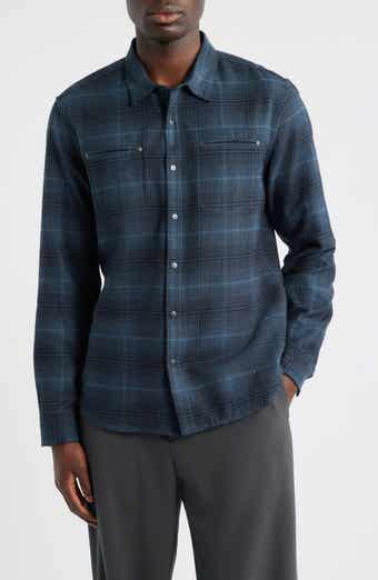 John Varvatos Dario Brushed Cotton Flannel Snap-Up Shirt