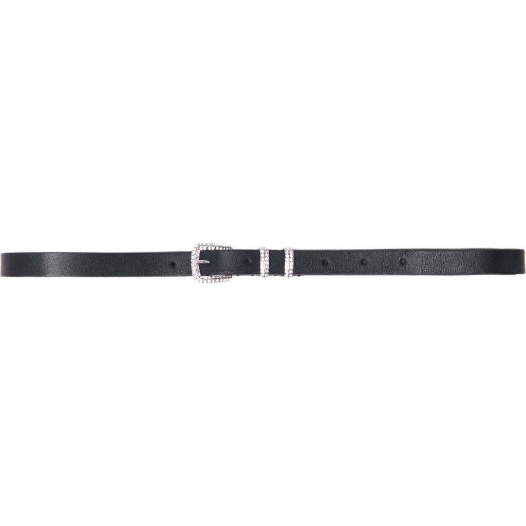 Maje Slim Belt With Diamanté Buckle In Brown