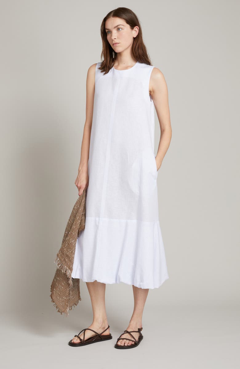 MM by Max Mara Sorriso Sleeveless Linen Blend Dress, Alternate, color, Optical White
