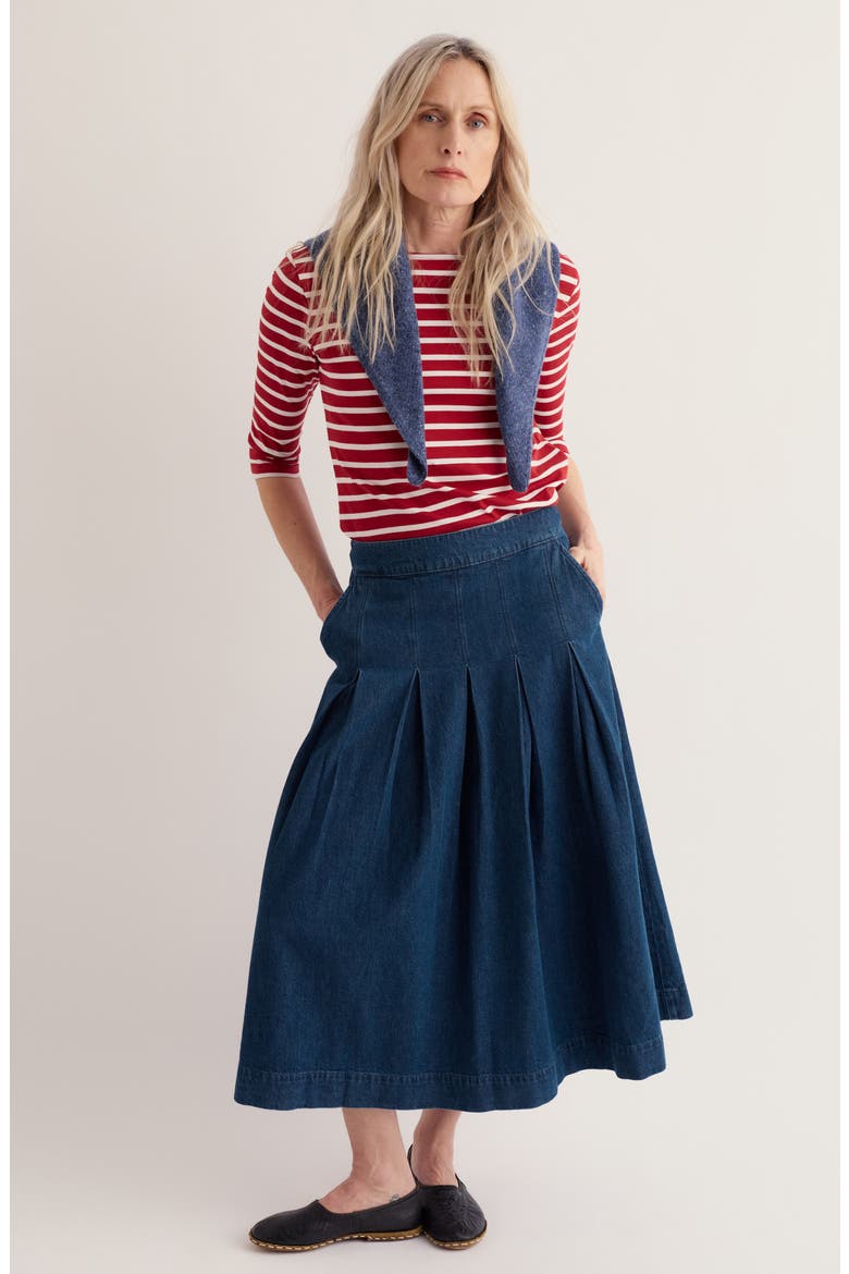Sailor Organic Cotton Breton T-Shirt, Alternate, color, BRETON FIRE GLOW