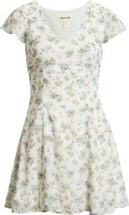 Open Edit Floral Print Fit & Flare Minidress