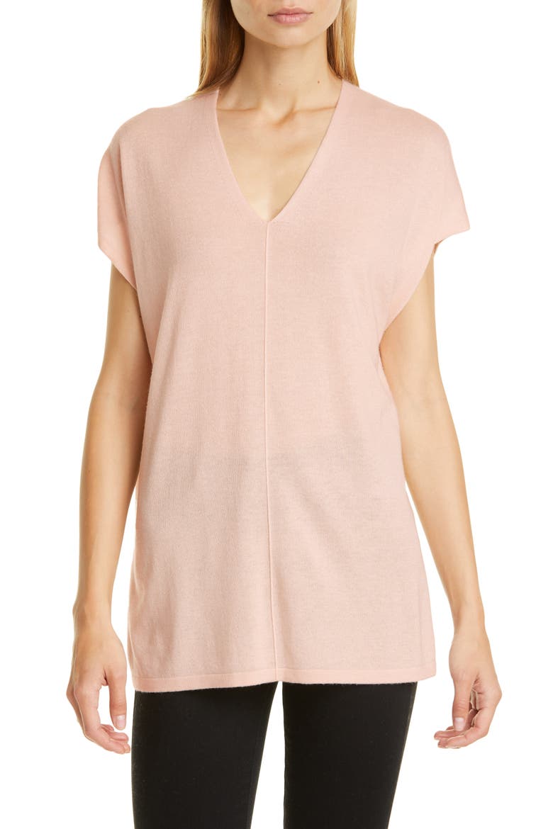 Silk & Cashmere Tunic, Main, color, PINK PEONY BUD