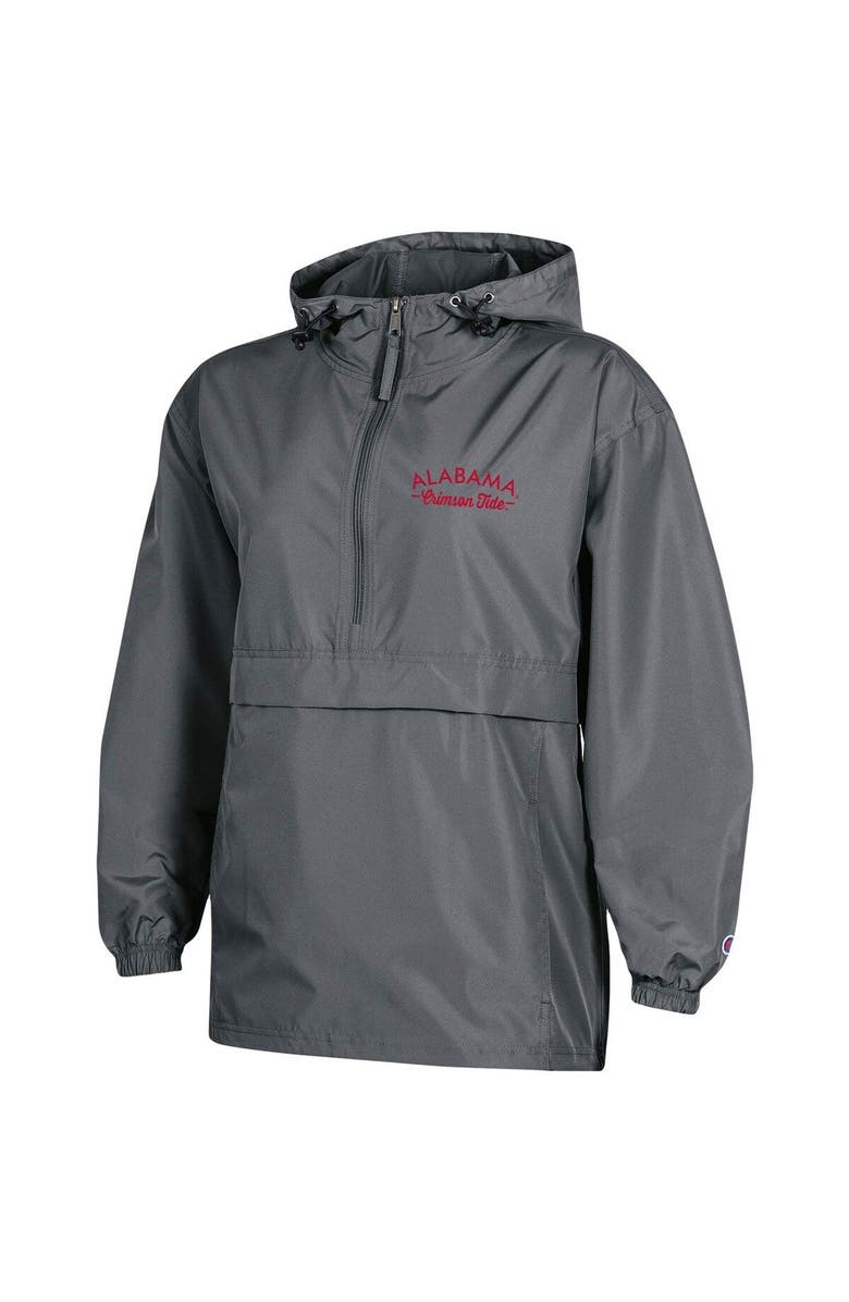 Champion Women's Champion Charcoal Alabama Crimson Tide Packable Half-Zip Light Rain Jacket, Alternate, color, 