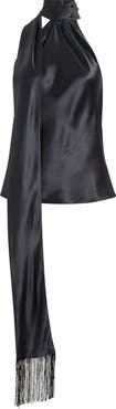Reformation Sabi Scarf Fringe Sleeveless Silk Top
