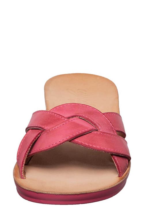 Antelope Alta Woven Leather Slide Sandal In Pink