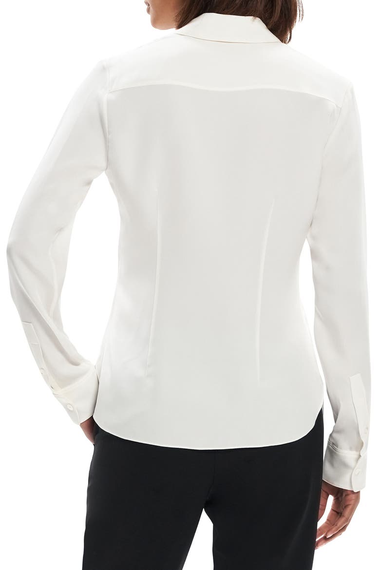 Classic Fitted Silk Shirt, Alternate, color, IVORY