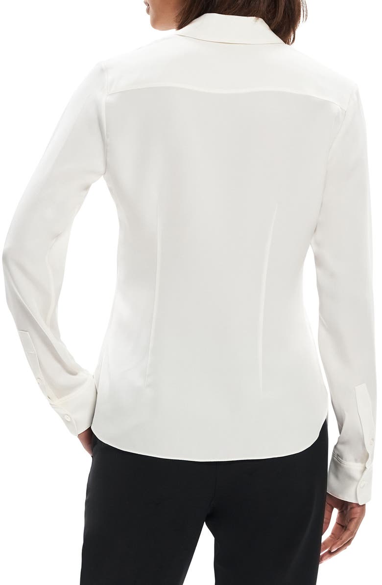 Theory Classic Fitted Silk Shirt, Alternate, color, 