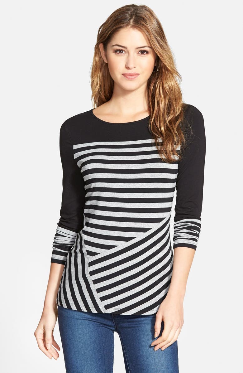 Vince Camuto 'Celeste' Multidirectional Stripe Top, Main, color, 