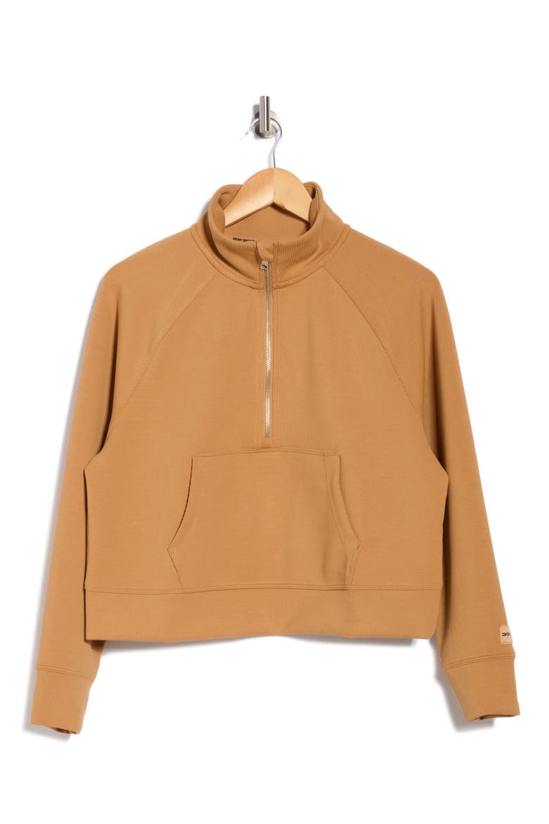 Highline Ribbed Half-Zip Pullover, Alternate, color, WHISKEY
