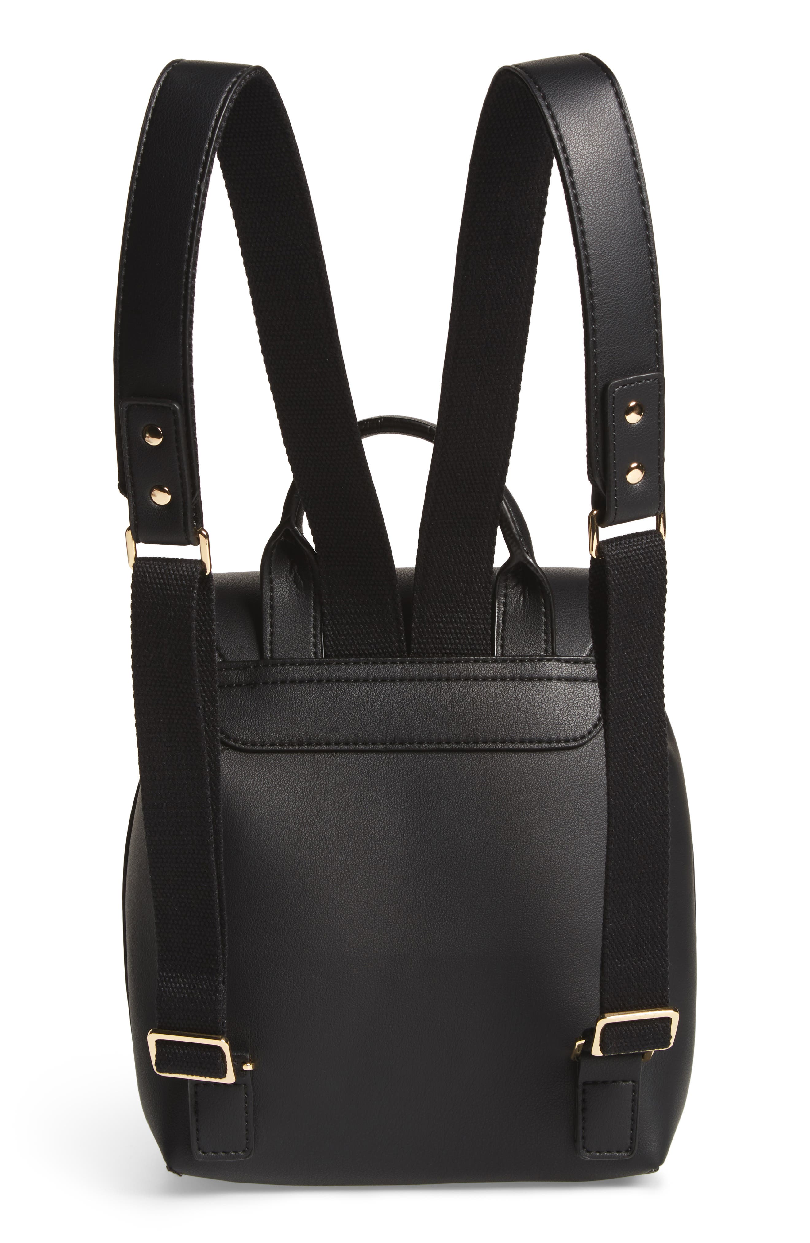 Topshop Blake Mini Faux Leather Backpack, Alternate, color, 