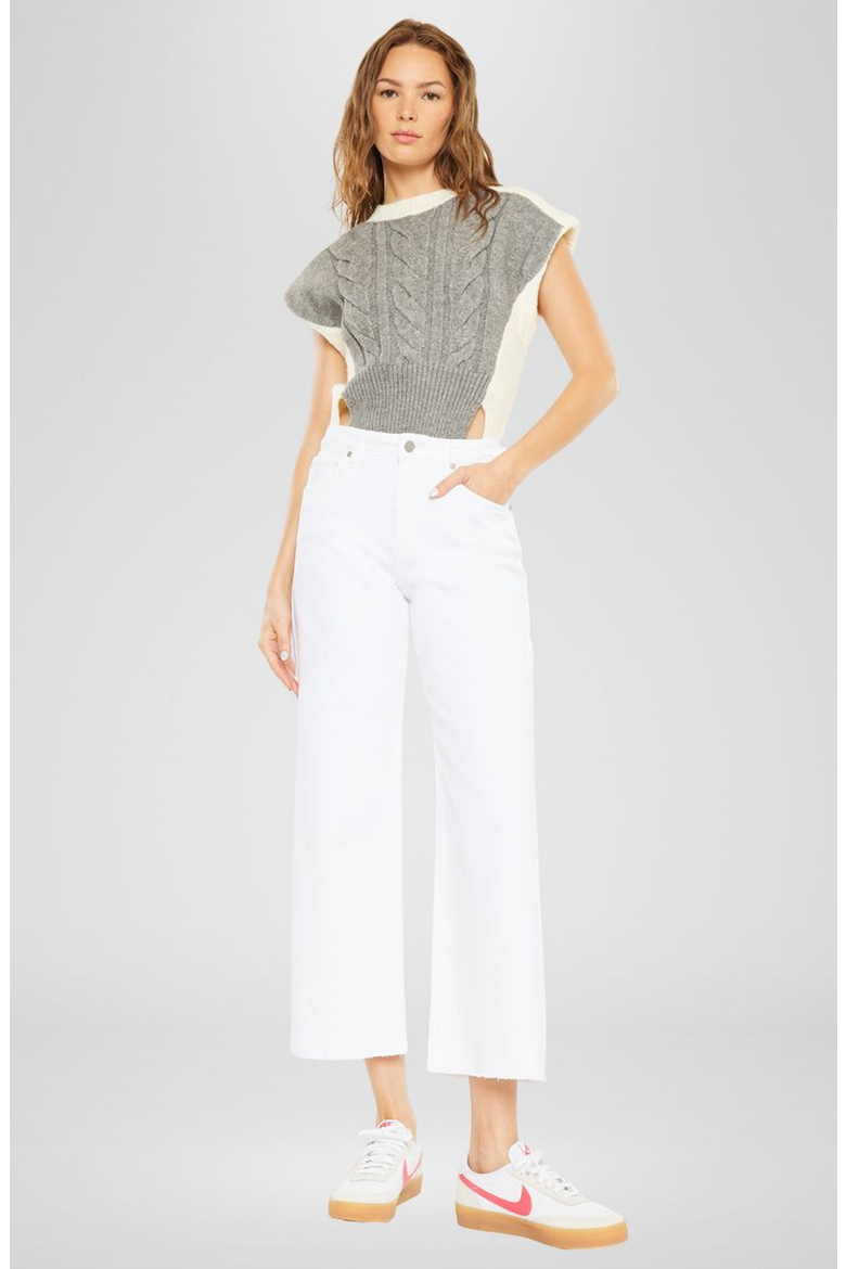 Dianella High Rise Crop Wide Leg Jeans, Alternate, color, White