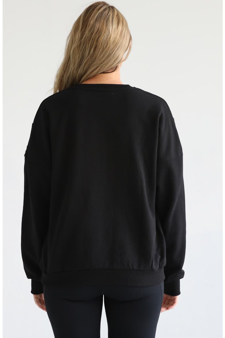 Isabella Oversized Nursing and Pregnancy Sweatshirt, Alternate, color, Noir