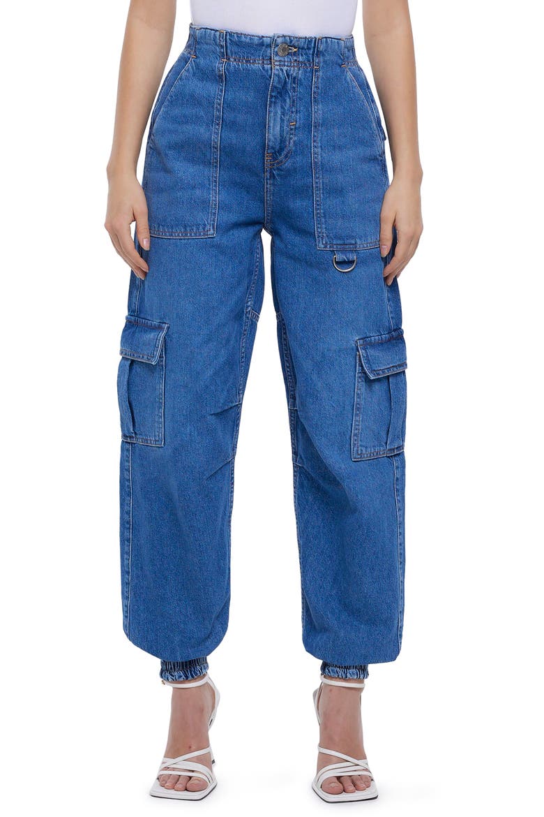 Cargo Denim Joggers, Main, color, DENIM