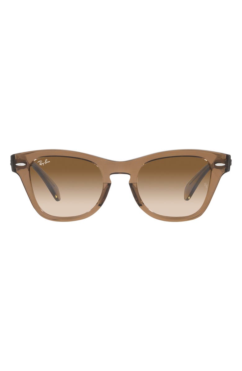 Ray-Ban 50mm Gradient Square Sunglasses, Main, color, Light Brown