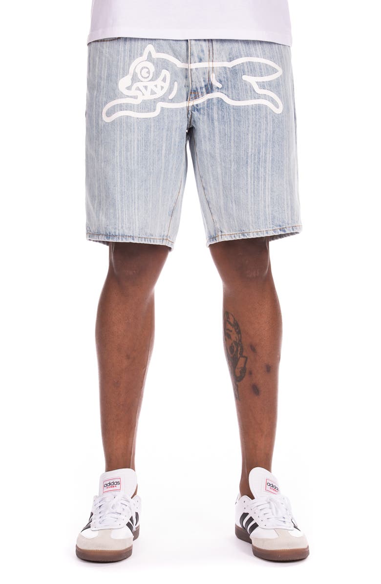 ICECREAM A La Mode Denim Shorts, Main, color, Blue Stripe