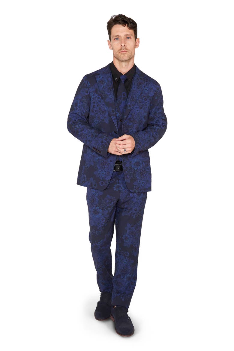 Paxton Tailored Wool Pant, Alternate, color, Marco Floral Midnight