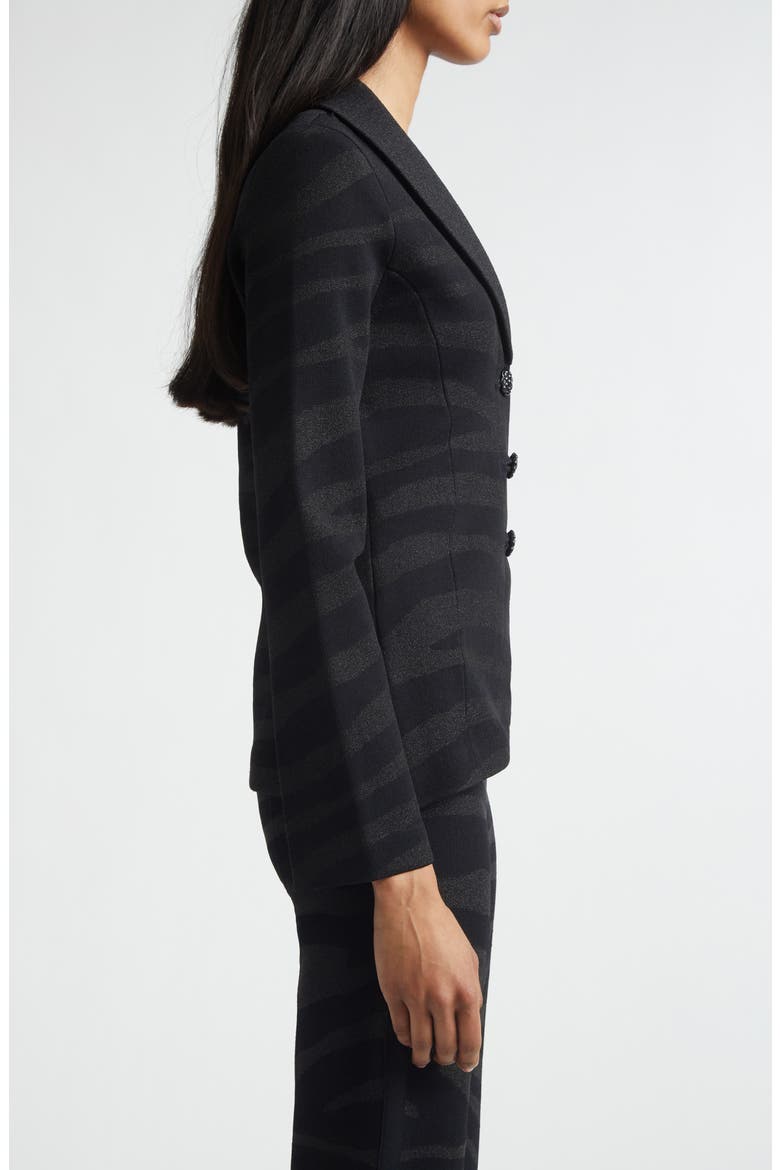 Tatum Metallic Zebra Jacket, Alternate, color, BLACK METALLIC