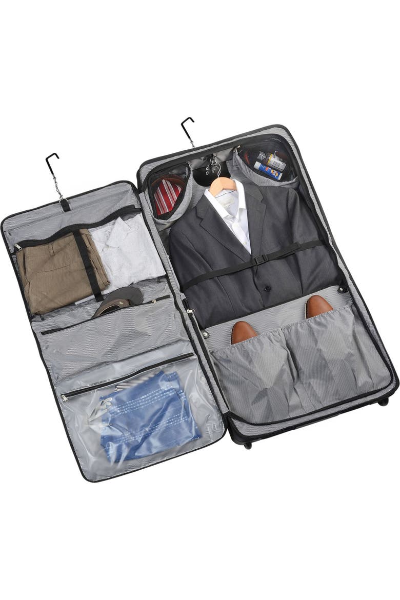 45" Premium Rolling Garment Bag with multiple pockets, Alternate, color, Black