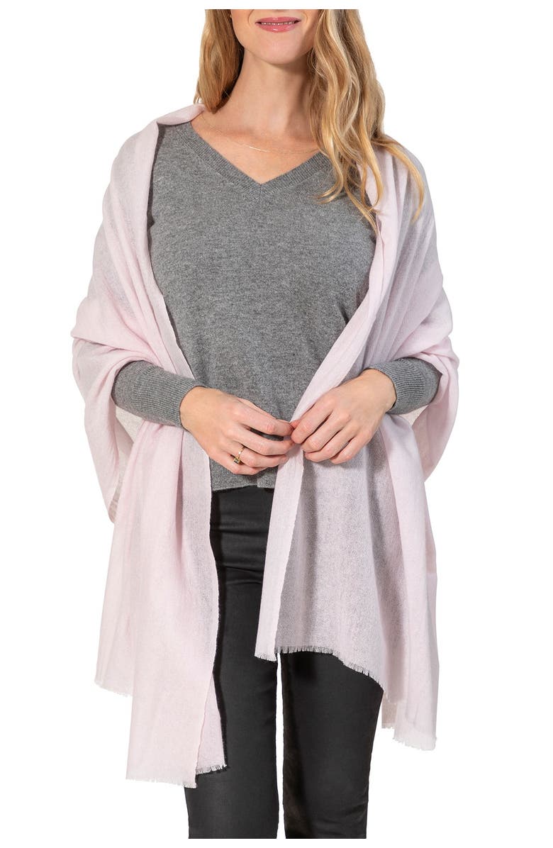 Amicale Cashmere Solid Wrap, Main, color, Light Pink