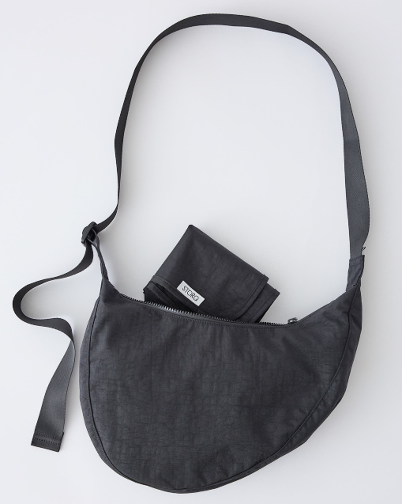 Half Moon Crossbody Bag with Changing Mat, Main, color, Black