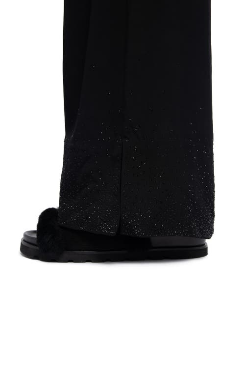 Zadig & Voltaire Papel Crystal Embellished Wide Leg Pants In Black