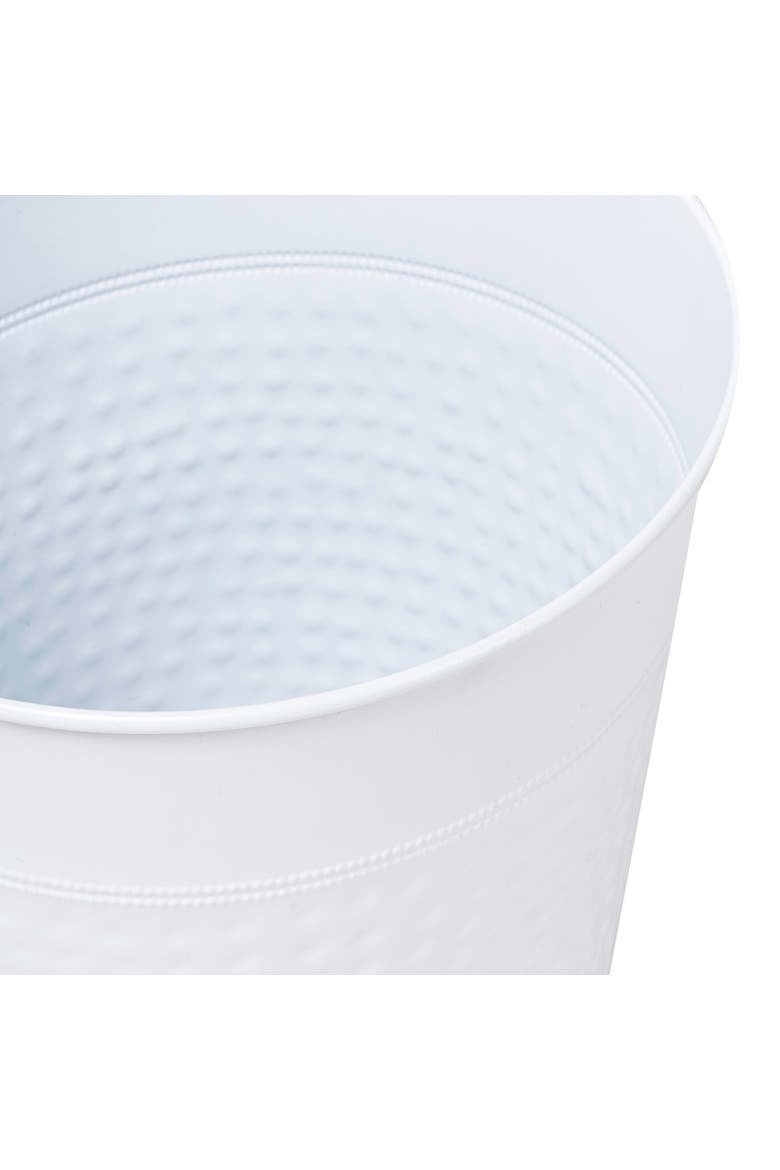 Riley Modern Classic Hammered Steel Accent 2 Gal Waste Bin, Alternate, color, Matte White