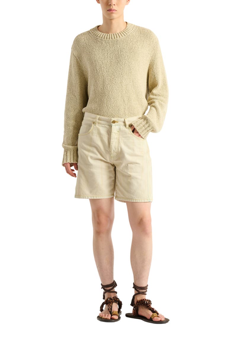 Faded denim Bermuda shorts, Main, color, beige
