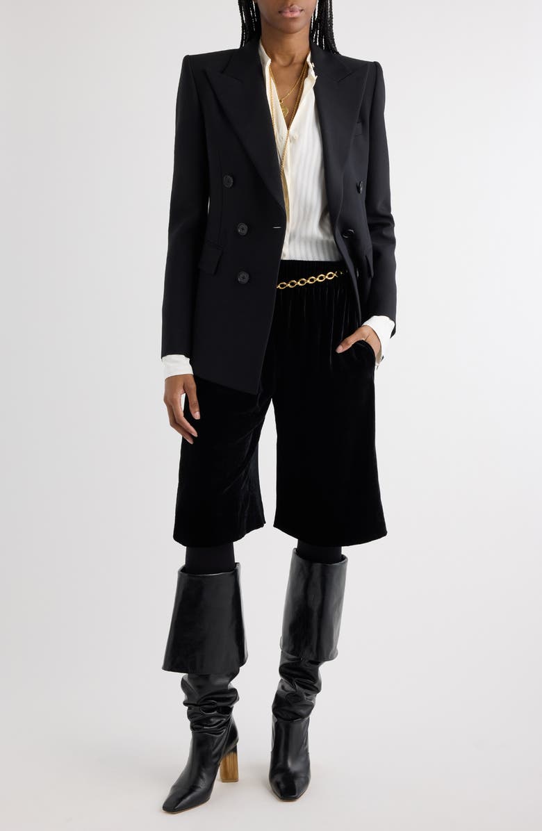 Chloé Double Breasted Virgin Wool Grain de Poudre Blazer, Alternate, color,