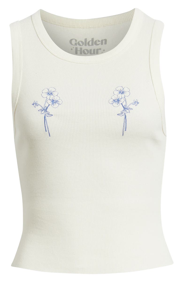 GOLDEN HOUR Flower Duo Cotton Graphic Tank, Alternate, color, Marshmallow