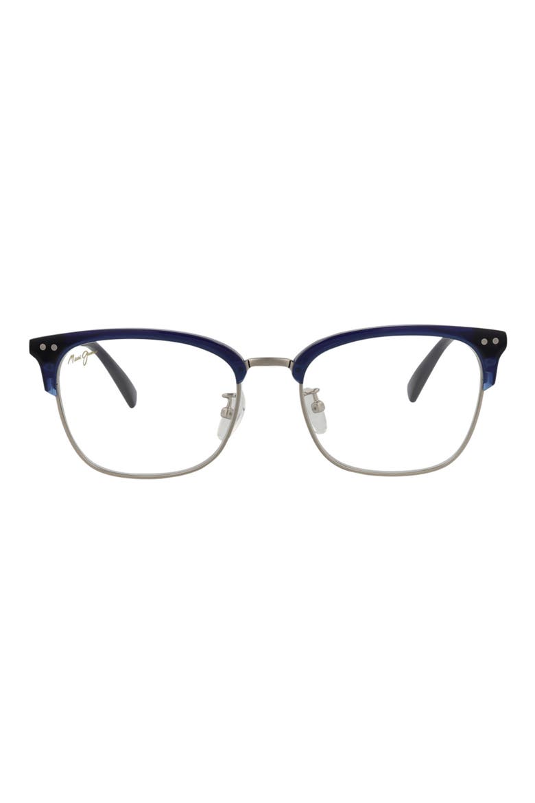 52mm Square Optical Glasses, Main, color, NAVY TRANSPARENT