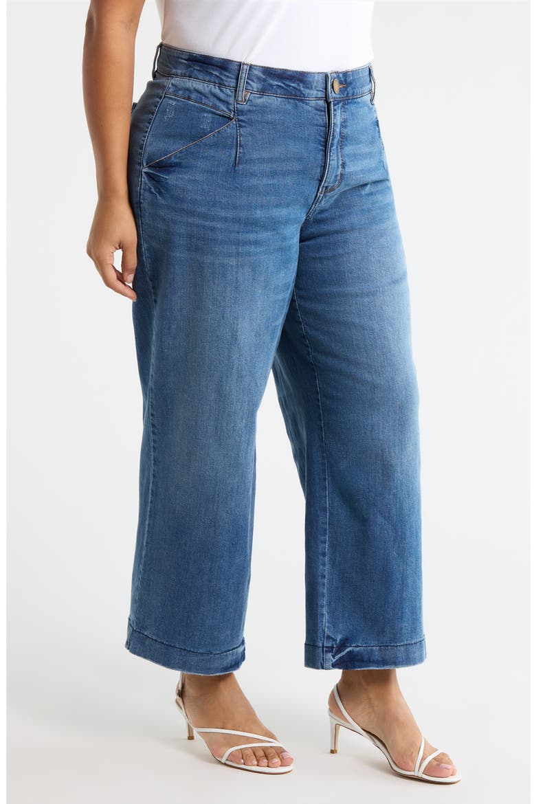 Wyatt Skyrise High Waist Ankle Wide Leg Jeans, Alternate, color, MID BLUE ARTISANAL