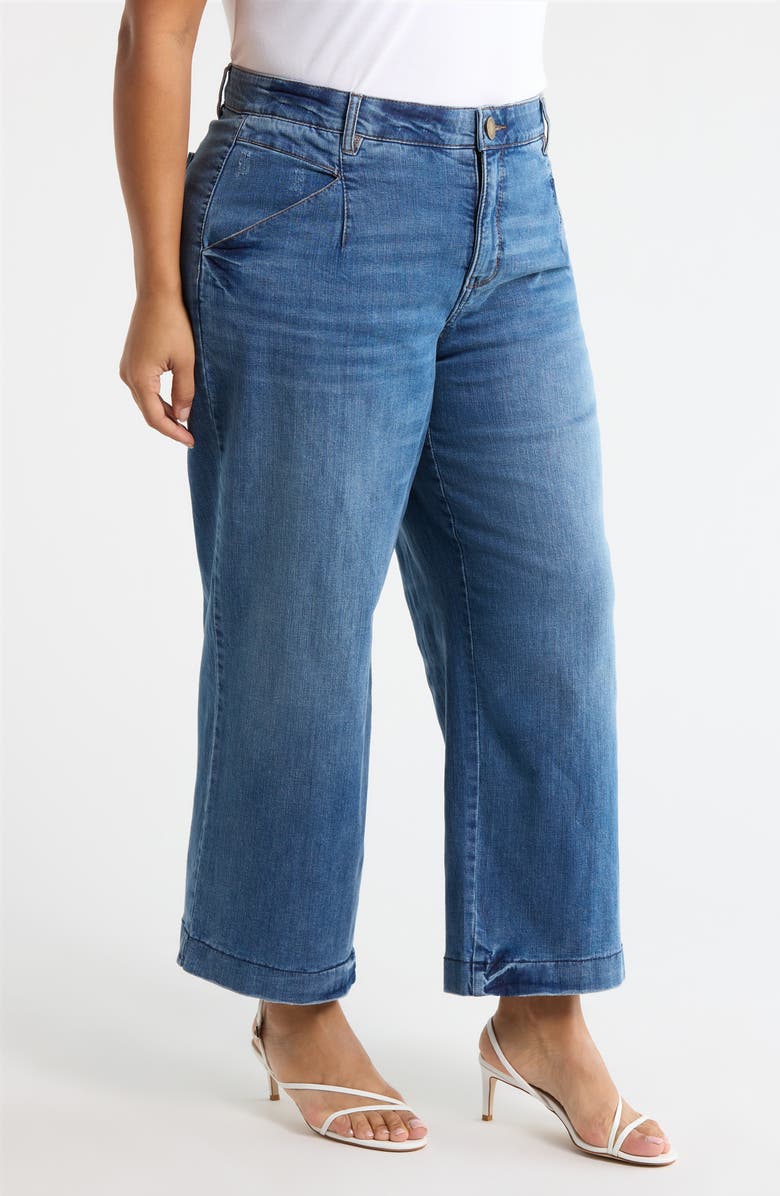 Wit & Wisdom Wyatt Skyrise High Waist Ankle Wide Leg Jeans, Alternate, color, Mid Blue Artisanal