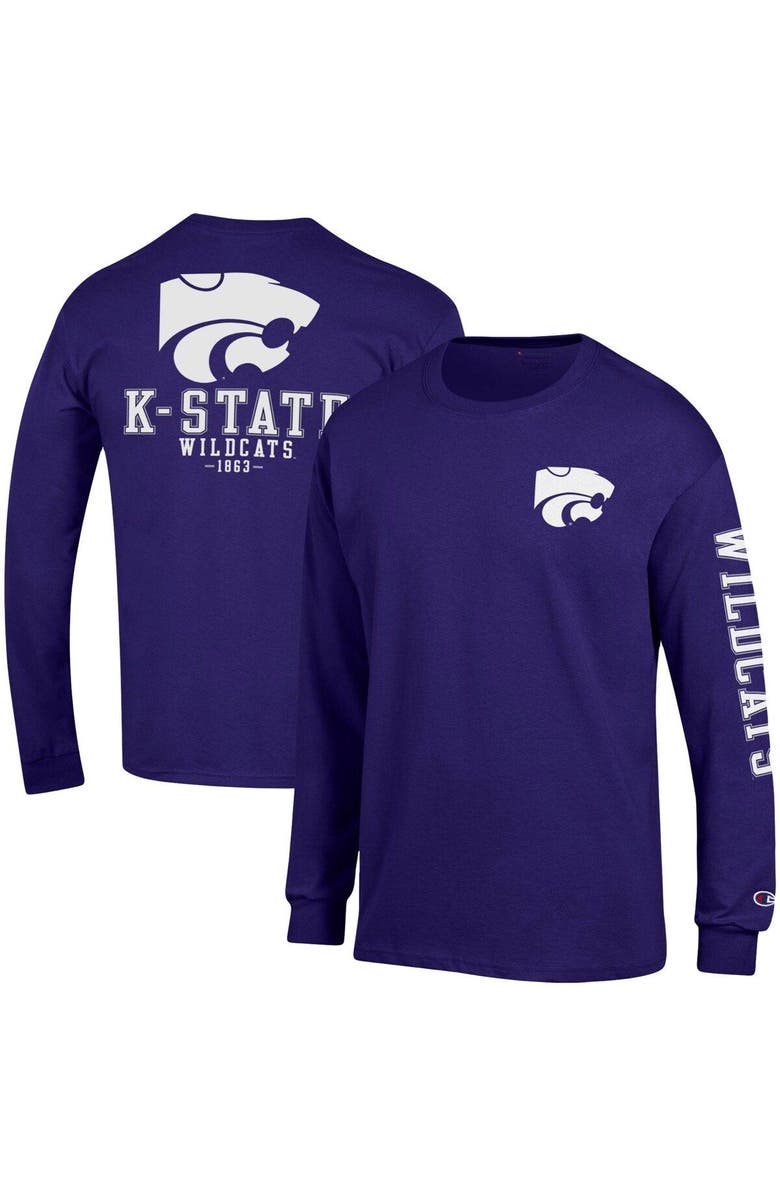 Champion Men's Champion Purple Kansas State Wildcats Team Stack Long Sleeve T-Shirt, Main, color, Purple