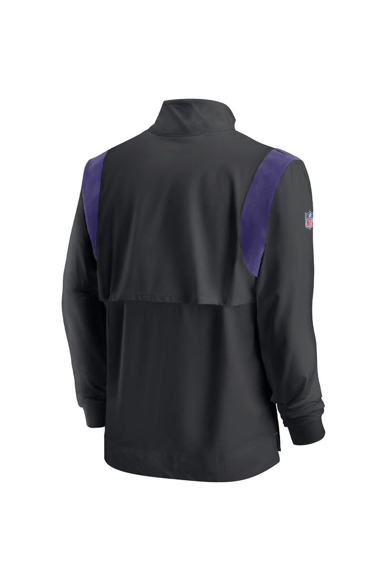 Men's Nike Black Baltimore Ravens Sideline Coach Chevron Lockup Quarter-Zip Long Sleeve Top, Alternate, color, Black