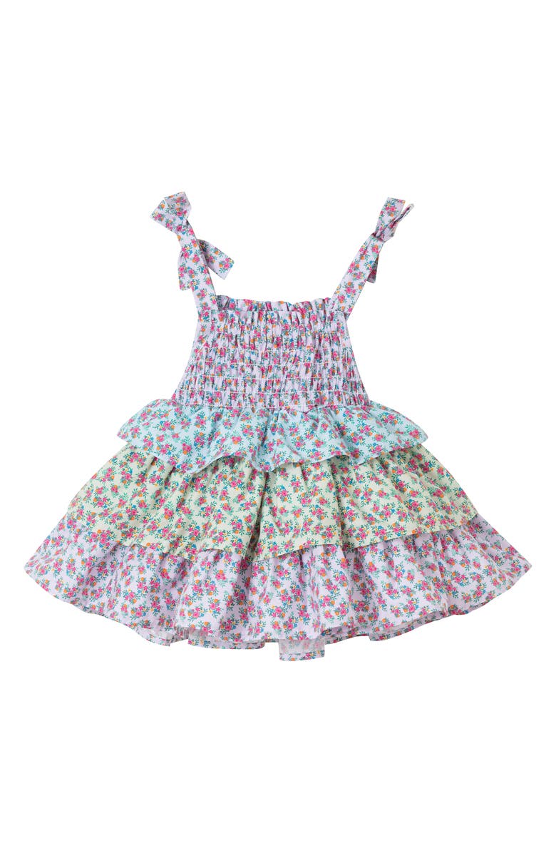 Andy & Evan Floral Cotton Smocked Tiered Dress, Alternate, color, 