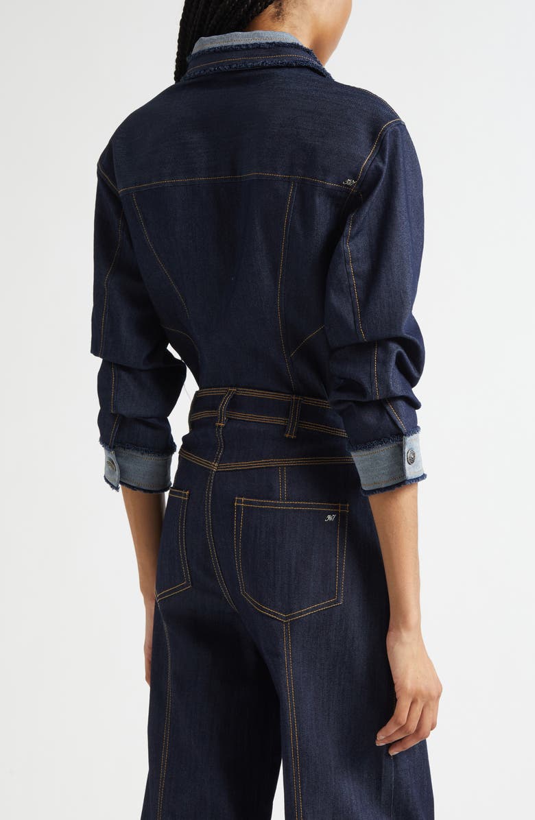 Cinq à Sept Canyon Crop Denim Jacket, Alternate, color, Indigo