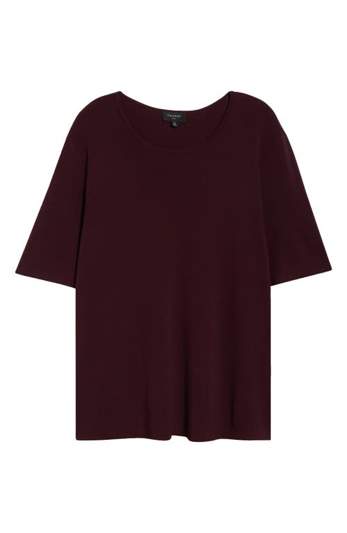 Tahari Asl Short Sleeve Sweater In Purple