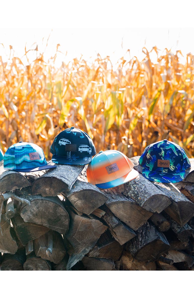 Deux par Deux Baby Boy's Printed Cap Light Blue Beach On Black, Alternate, color, 