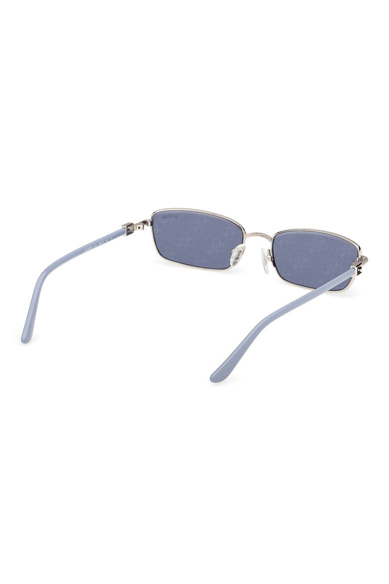 Rectangular Sunglasses, Alternate, color, NICKELTIN / BLUE MIRROR